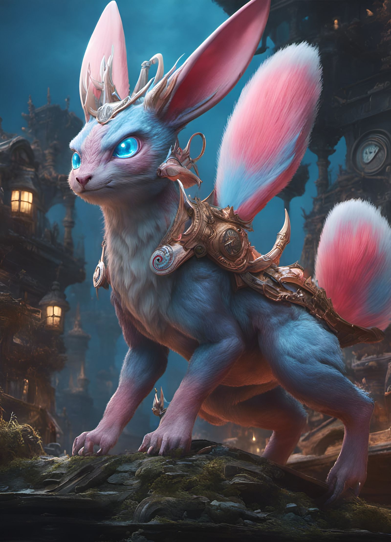 Monster Sylveon Digital Art in Dark Fantasy Style