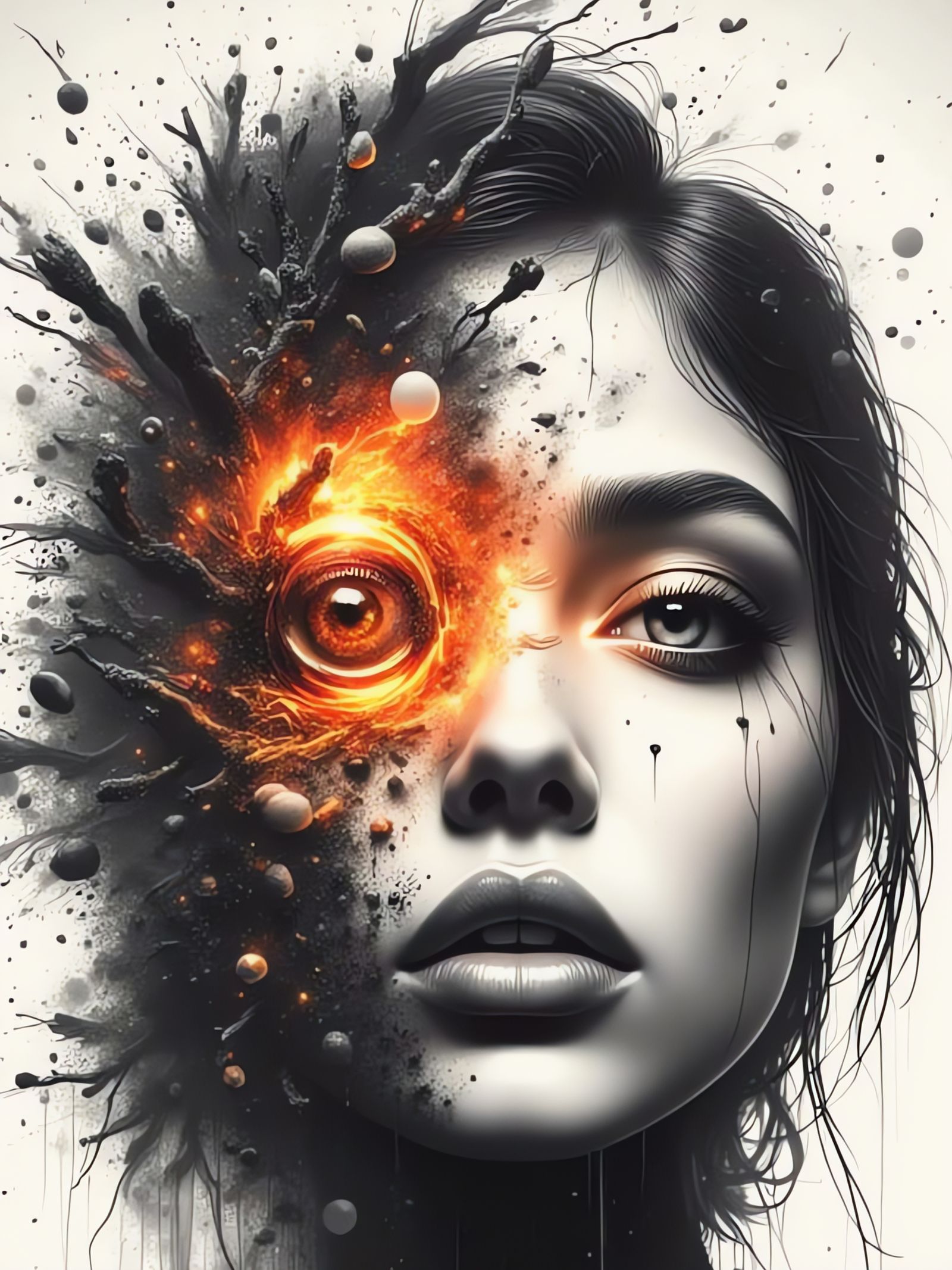 Intertwined Faces in Blurred Reality, Cosmic Loop