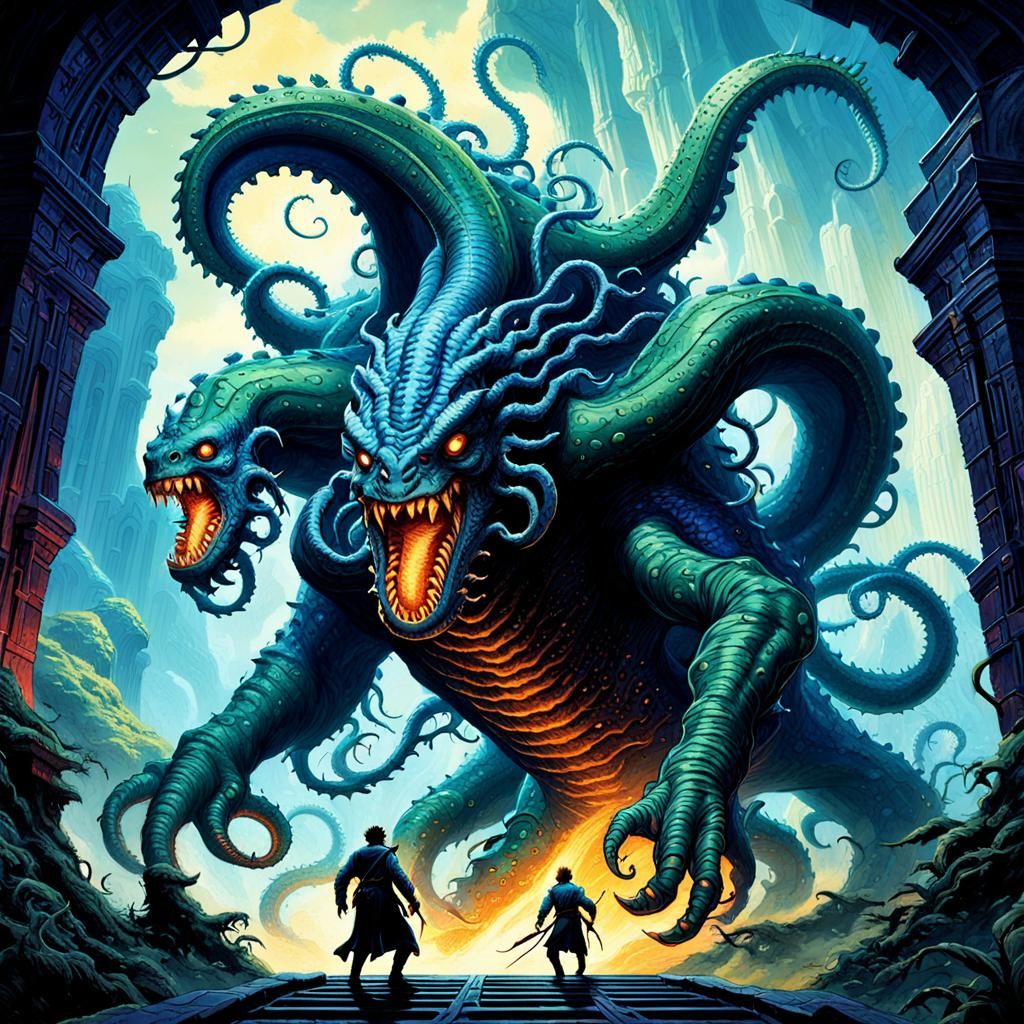 Man Rides Giant Monster in Fantasy Battle