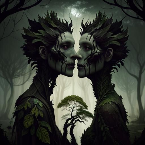 Surreal Root Creature in Dystopian Graveyard