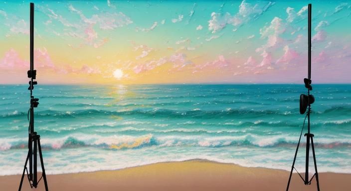 Pastel Sea View in Impasto Painting Style