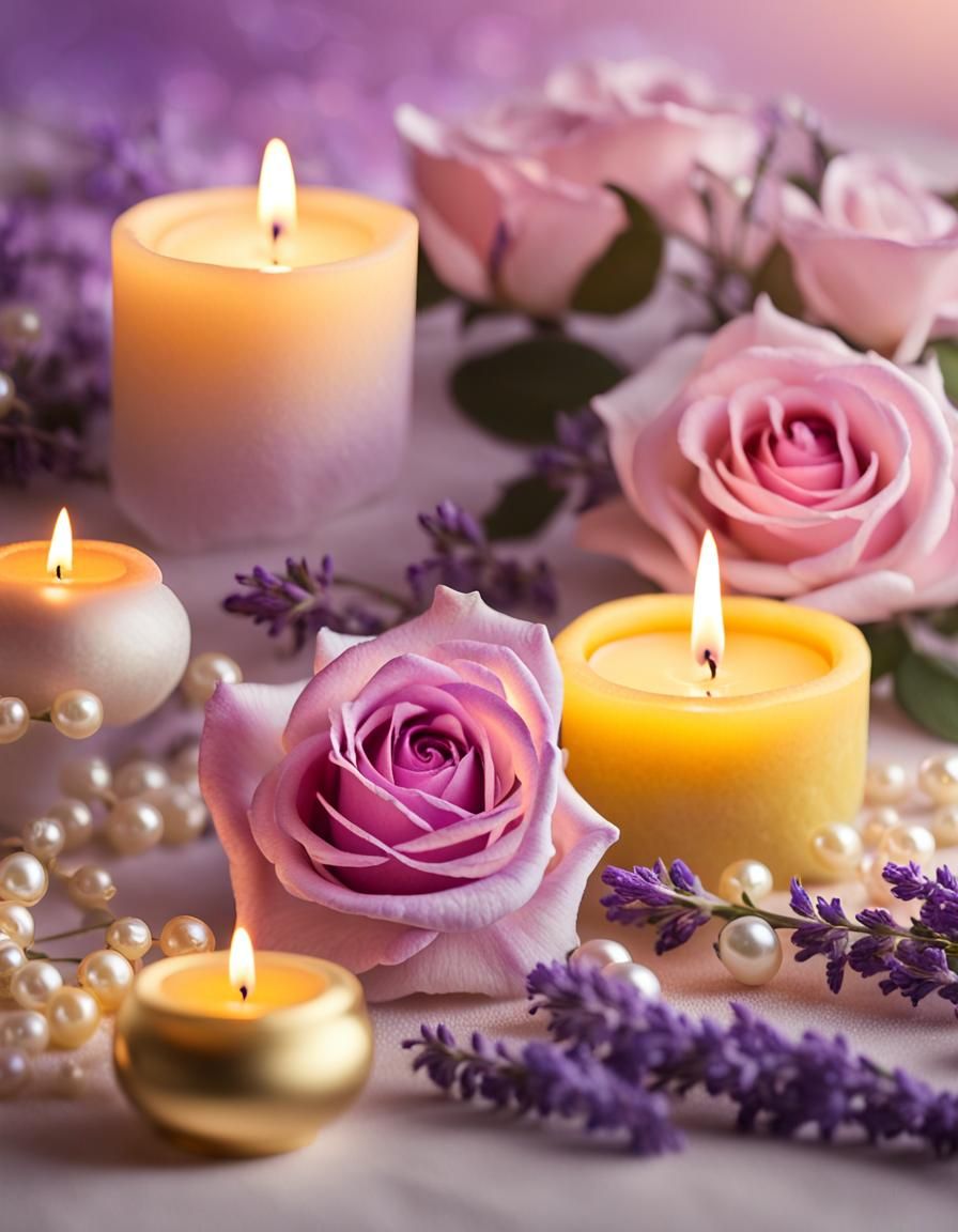 Luxury Aromatherapy Still Life in Digital Painting Style