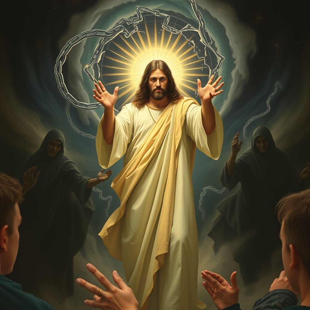 Divine Warrior: Radiant Light Defends Against Dark Forces