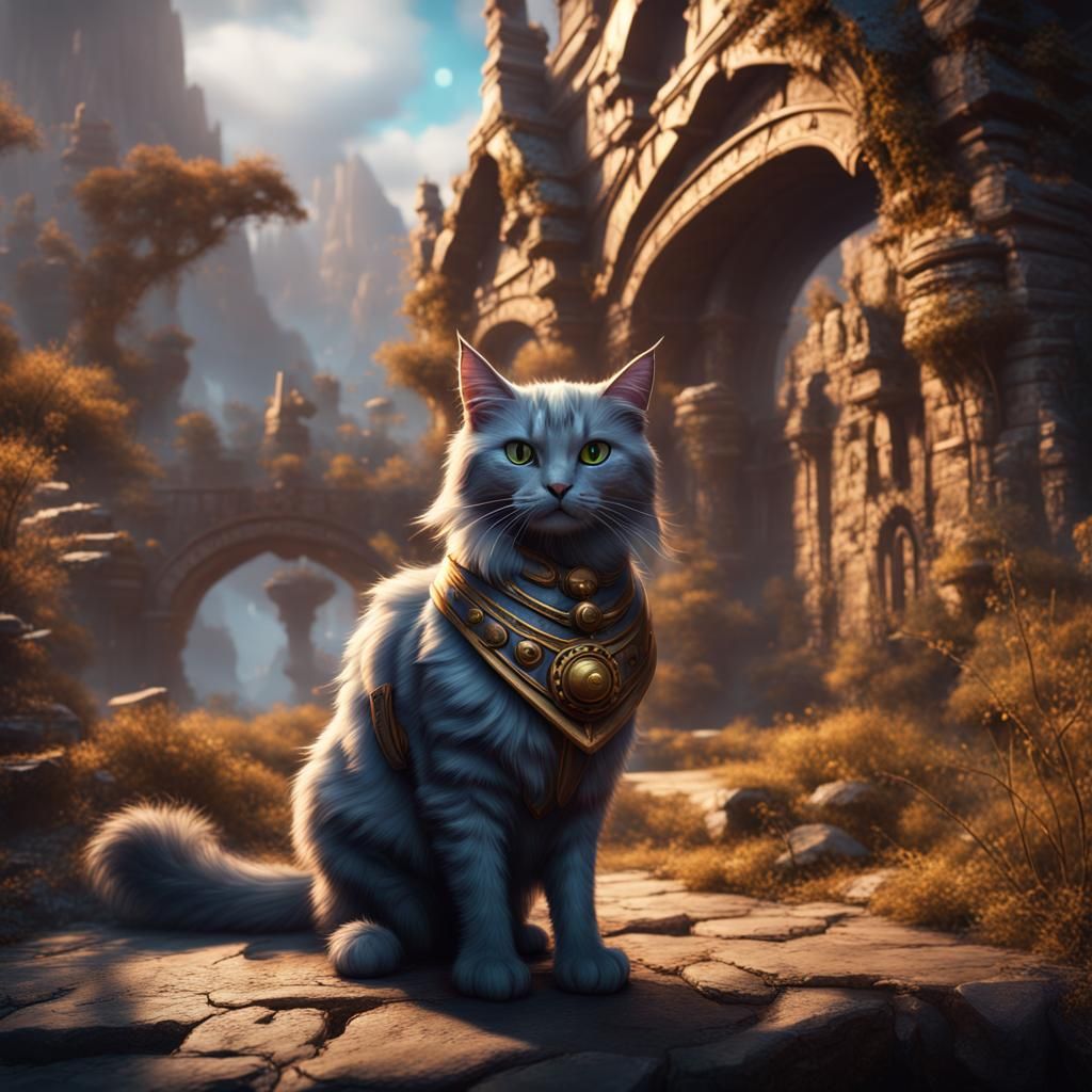 Adventure Cat on a Quest: Fantasy Concept Art