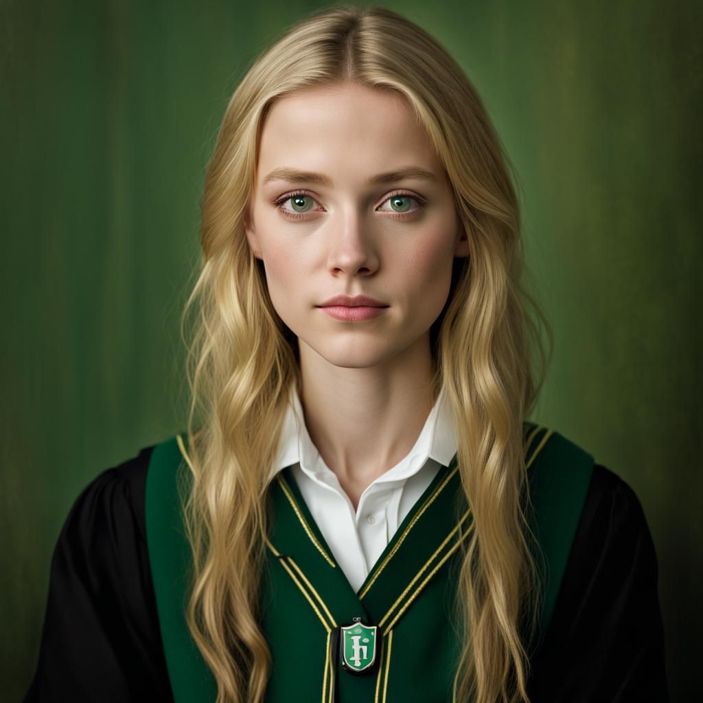 Slytherin Girl Portrait in Professional Photography Style
