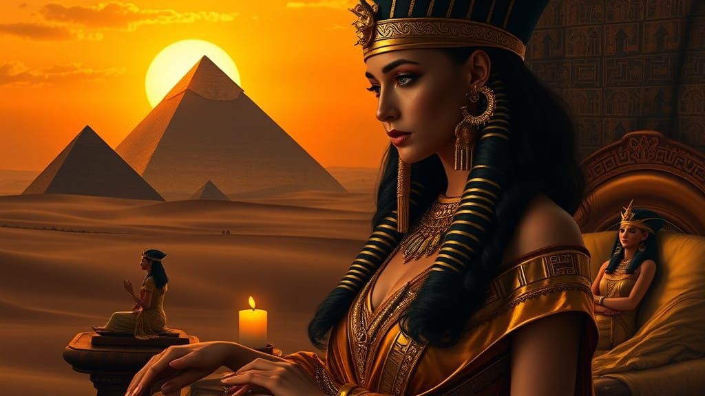 Ancient Egyptian Queen in Regal Splendor