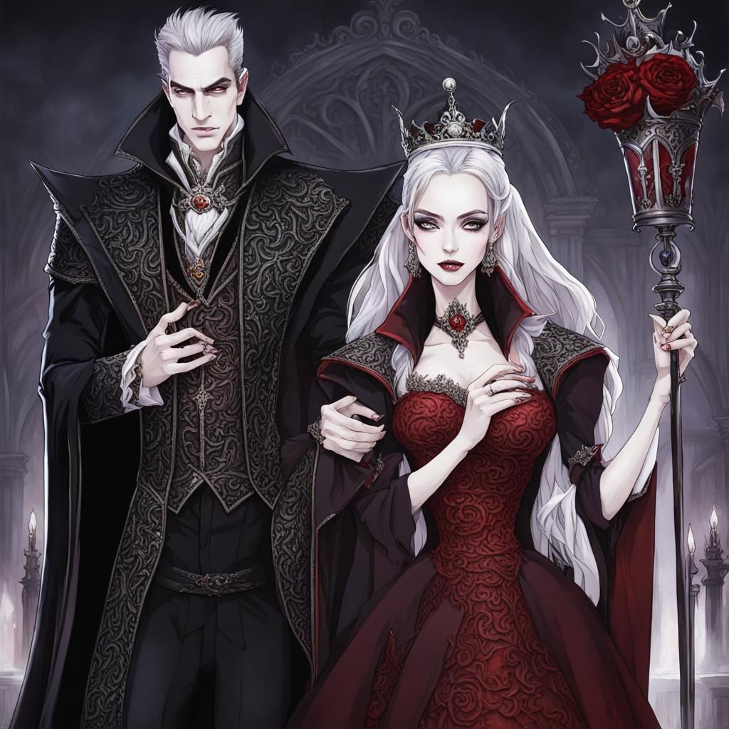 Elegant Vampire Queen and King Portrait