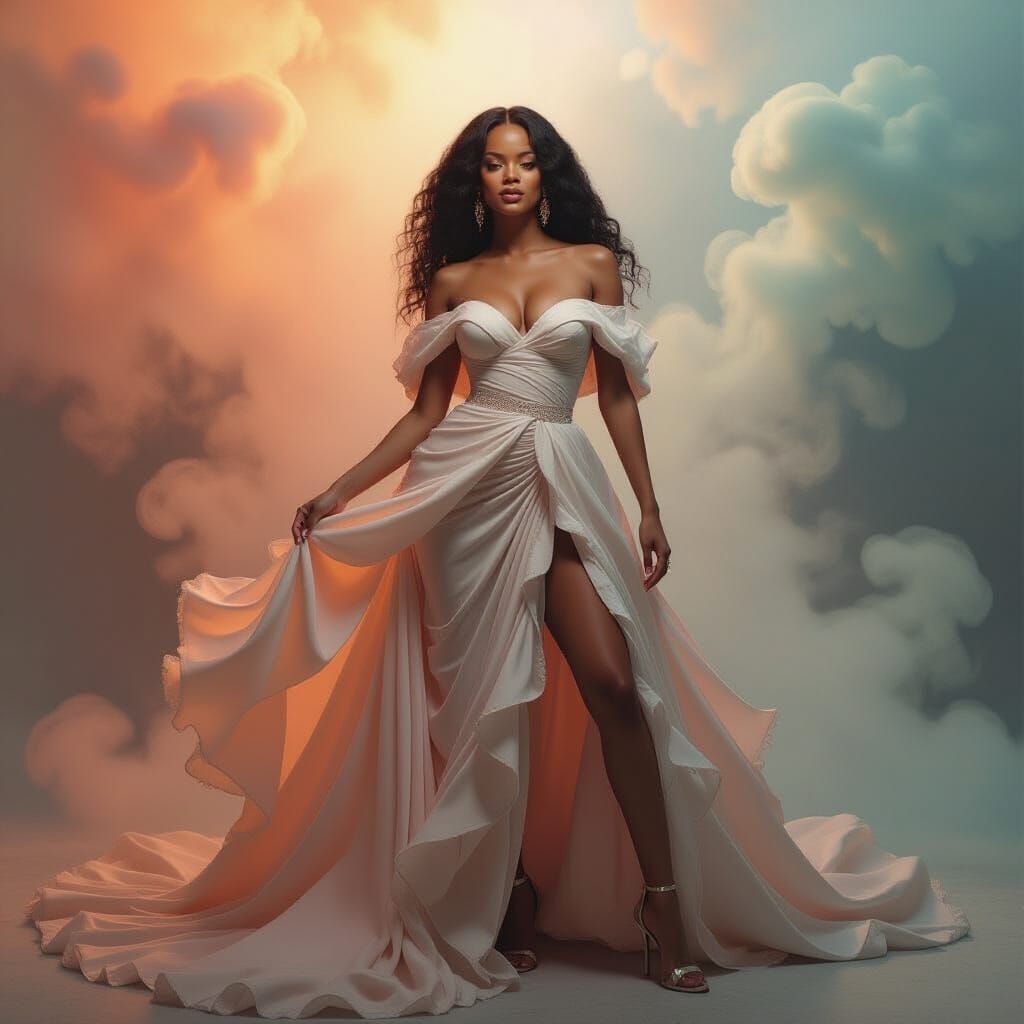Rihanna Surreal Portrait in Ethereal Fantasy Art Style