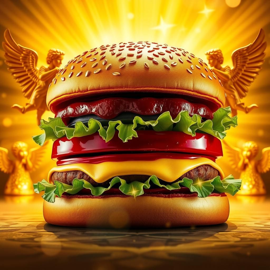 Golden Big Mac: A Klimt-Inspired Opulent Burger