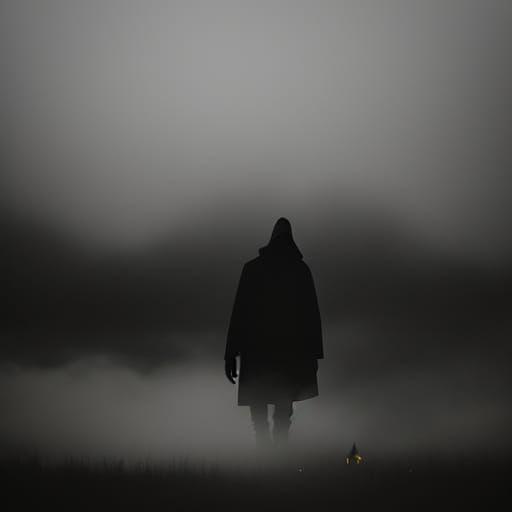 Mysterious Figure in Fog: Cinematic Photography