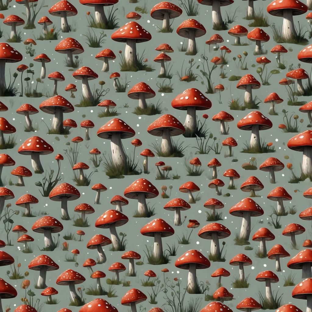 Pixar-Style Red Mushroom Man with White Dots