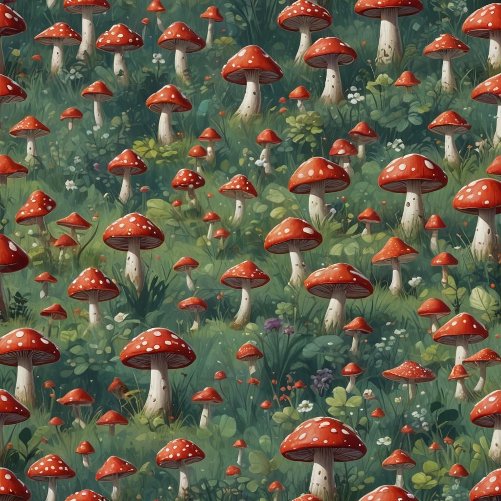 Pixar-Style Mushroom Man with White Dots