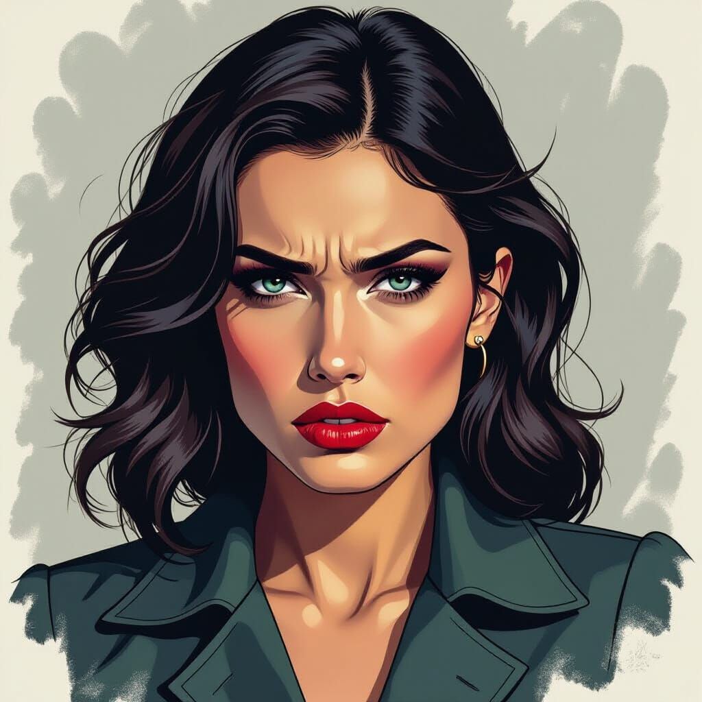 Intense Anger Portrait in Expressionist Style