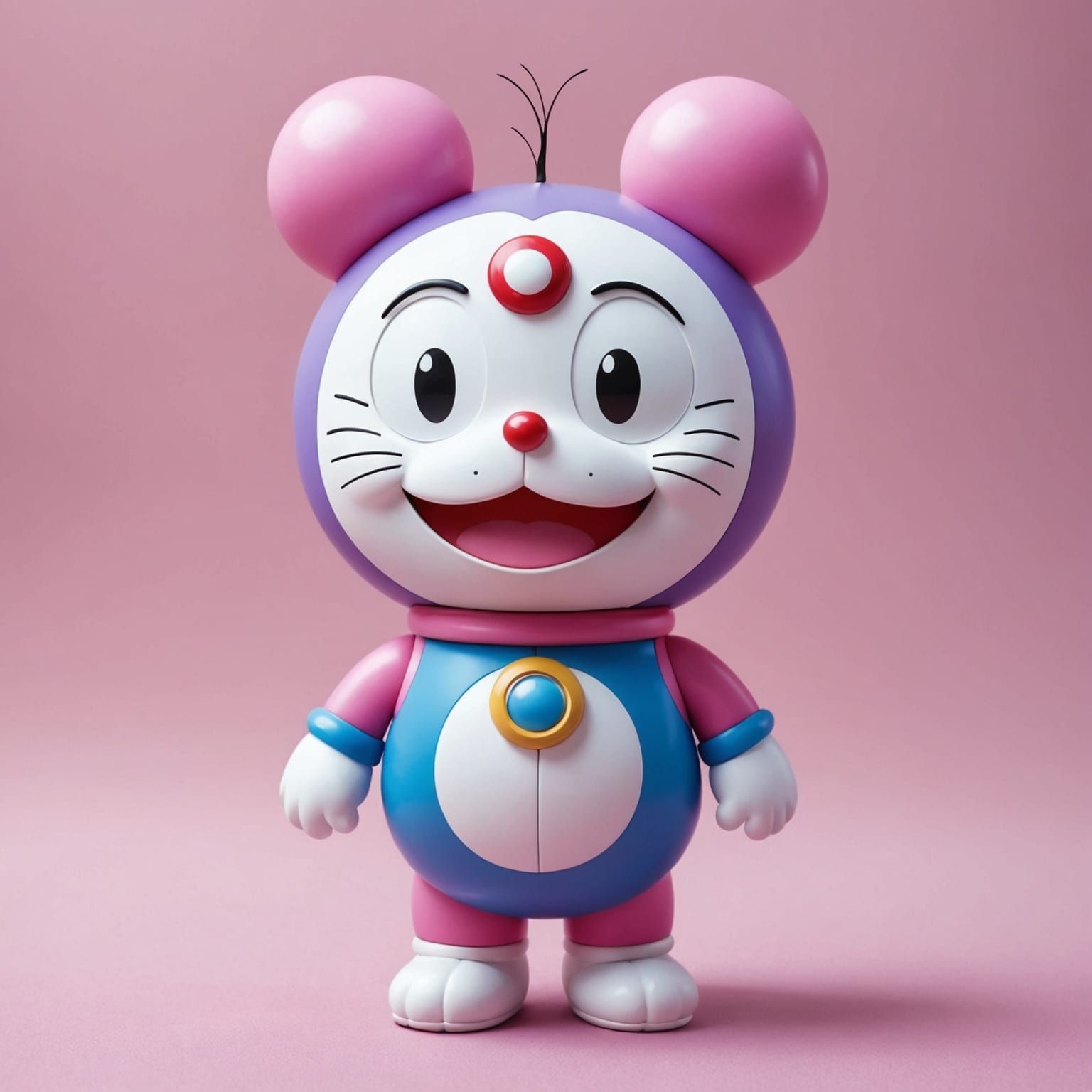 Pink and Purple Doraemon Character