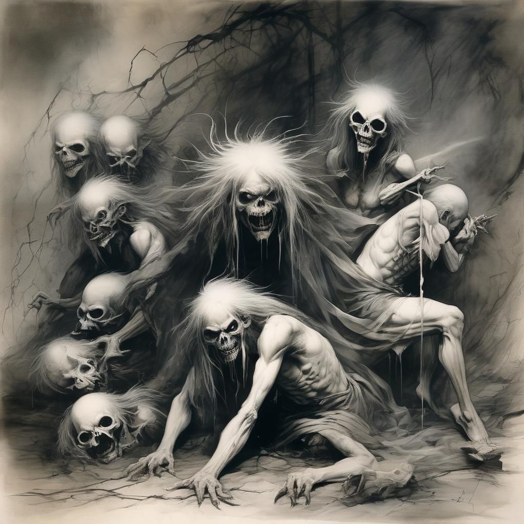 Grimdark Horror Illustration in Gothic Art Style