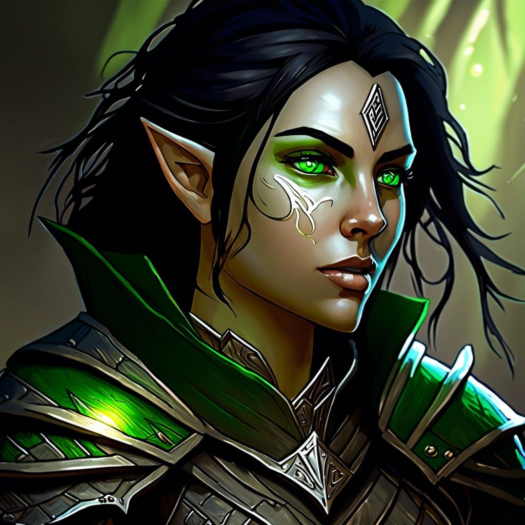 Half-Elf Paladin in Dark Fantasy Concept Art