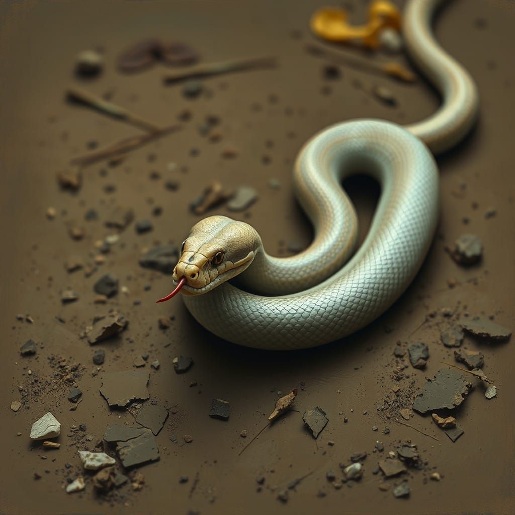 Serpent in Ethereal Landscape