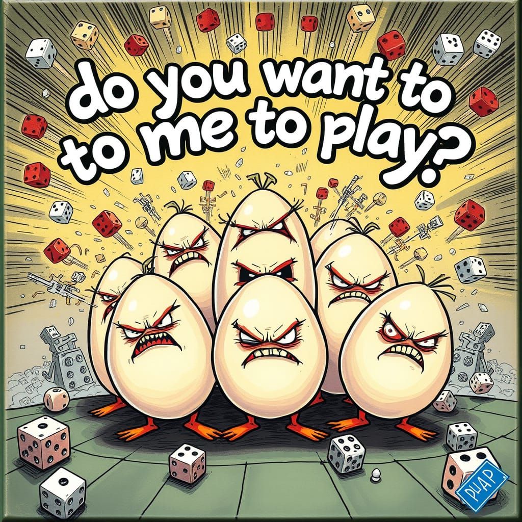 Angry Eggs Board Game: Playful Invitation in Cartoon Style