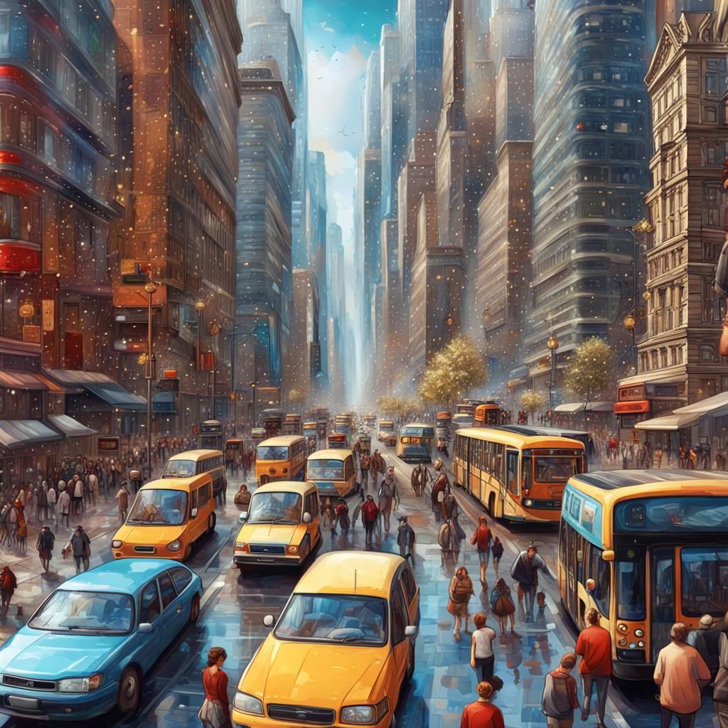 Microscopic Cityscape in Ultra-Realistic Digital Art