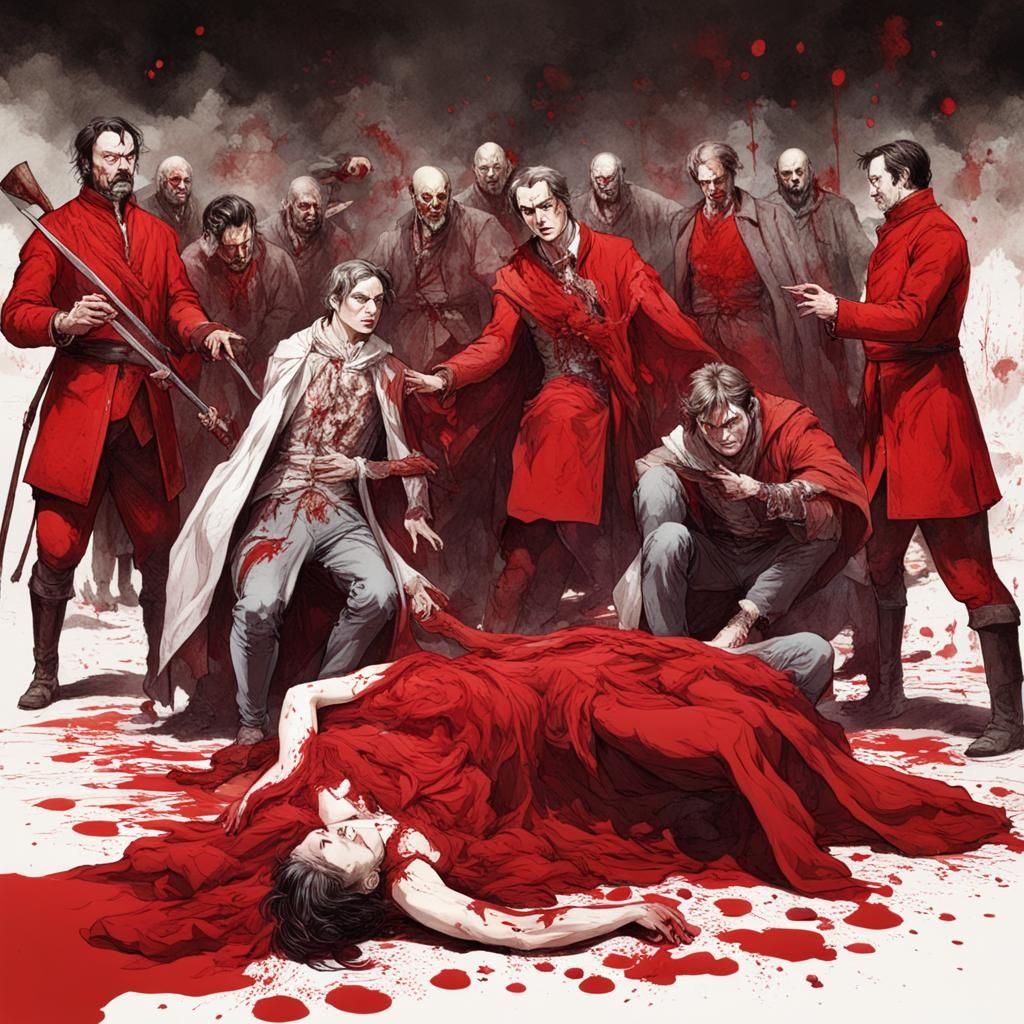 The Blood Countess in Red: A Matte Color Portrait