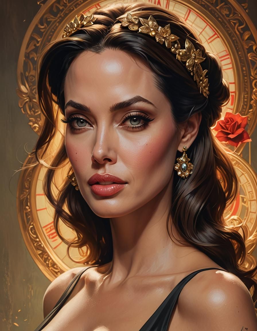 Angelina Jolie as Classic Pin-Up Art