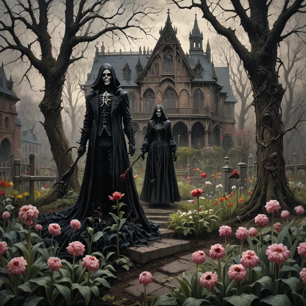 Sinister Gothic Horror Spring Garden