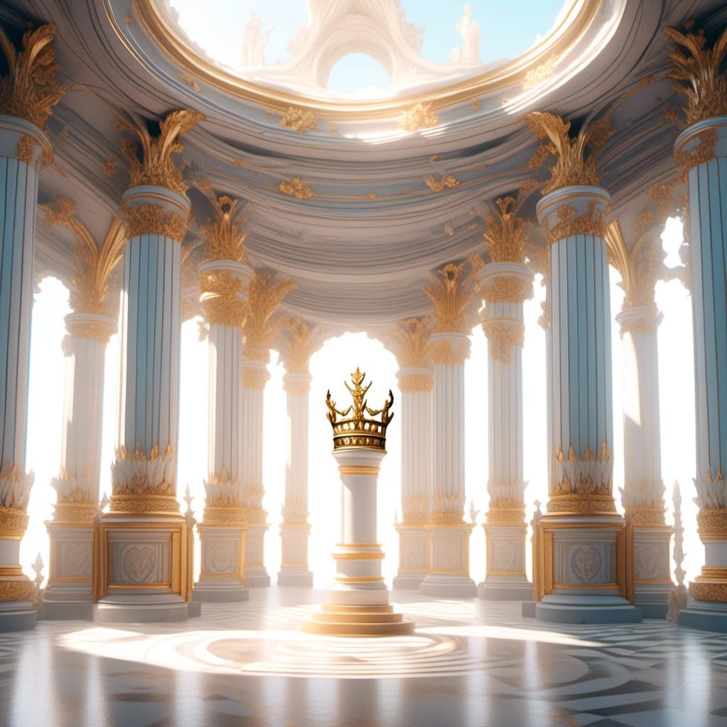 Ornate Roman Column with Renaissance Crown in 8K