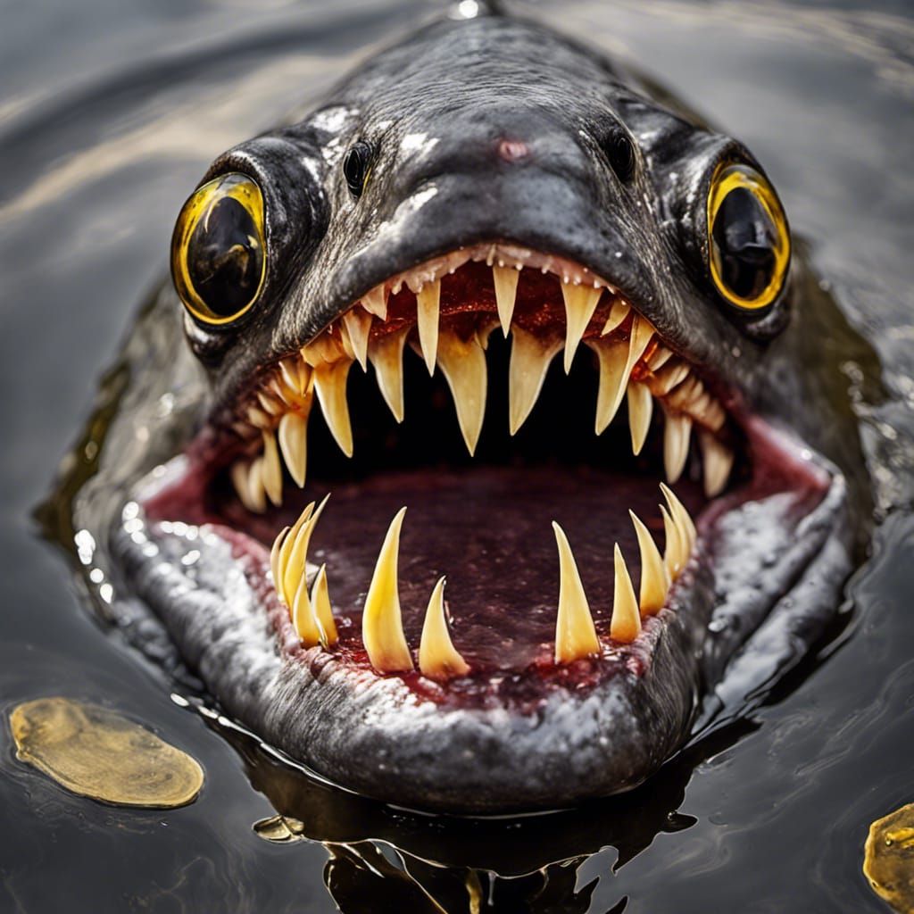 Piranha Swarm in Amazon River: 3D Photography