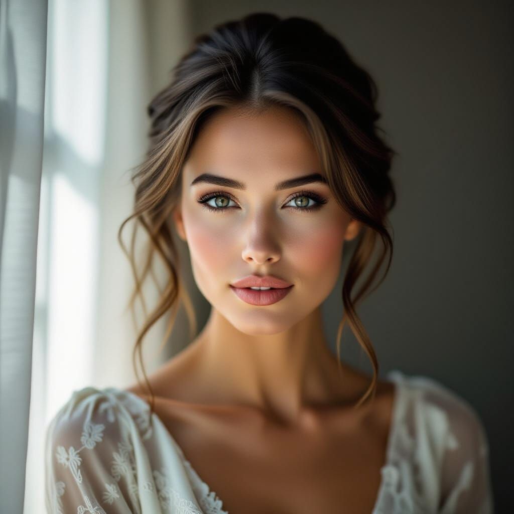 Emotive Portrait of Woman in High-Contrast Style