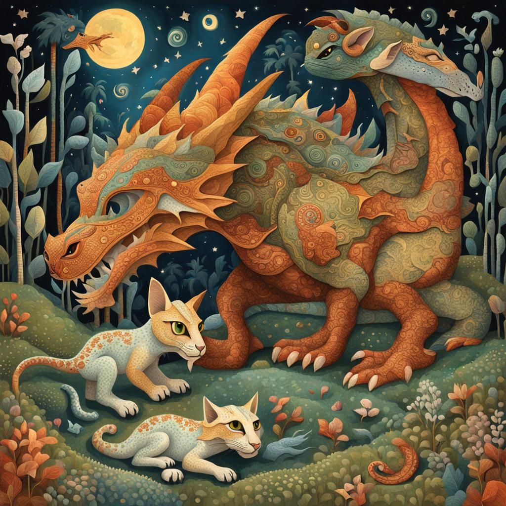 El dragón que jugaba con los gaticos