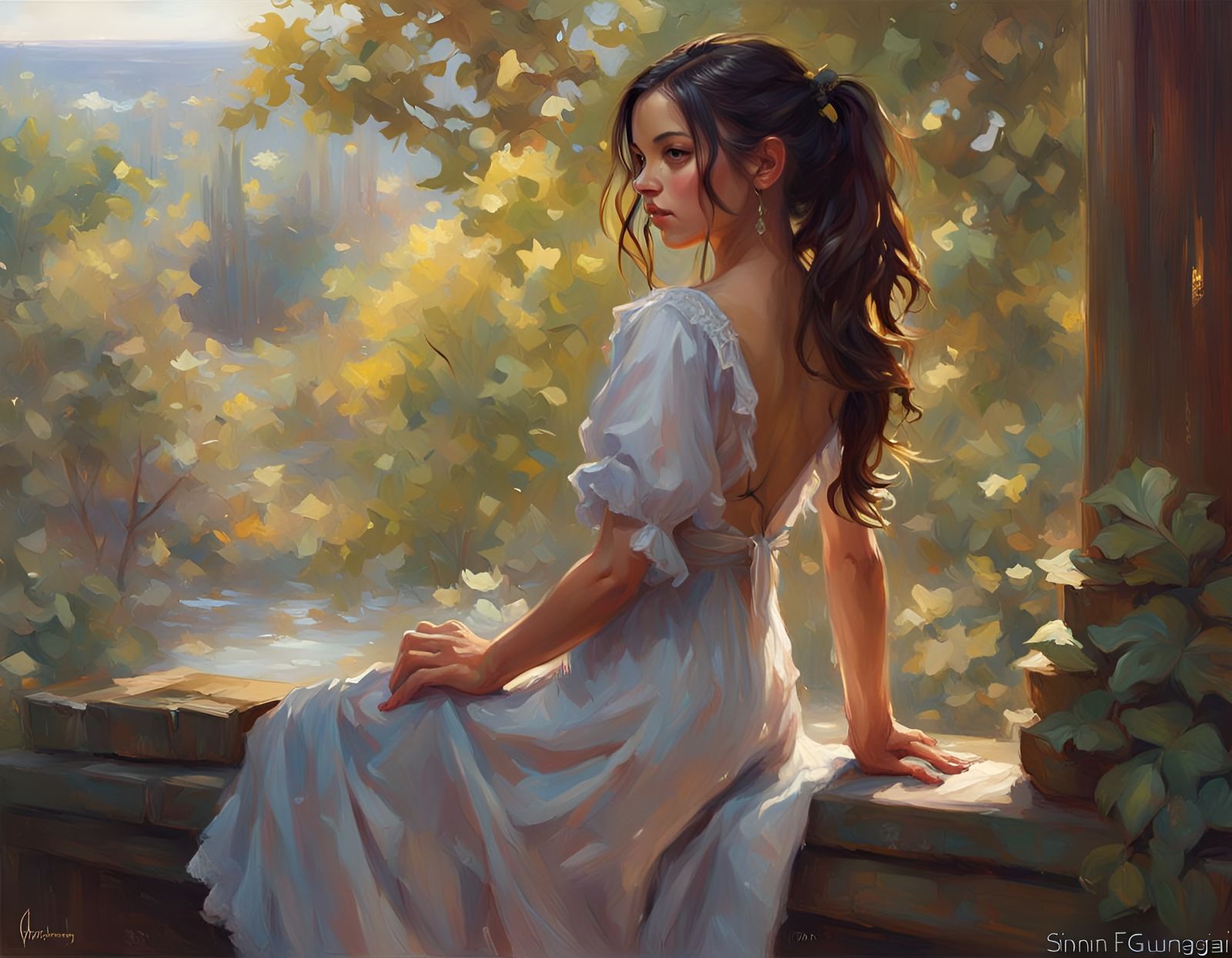 Jenna Ortega Portrait in Fantasy Art Style