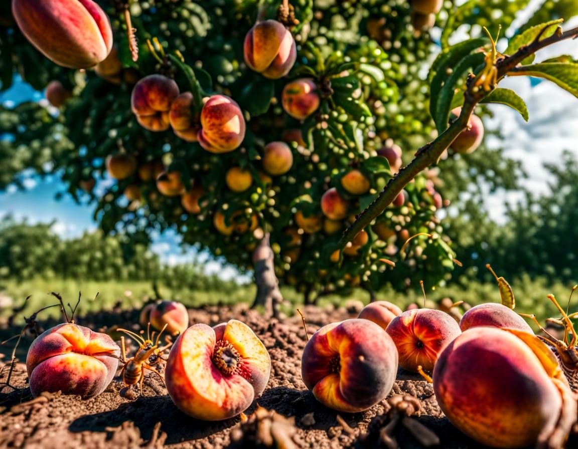 An Ants Perspective View Of A Peach Orchard 🍑 🐜