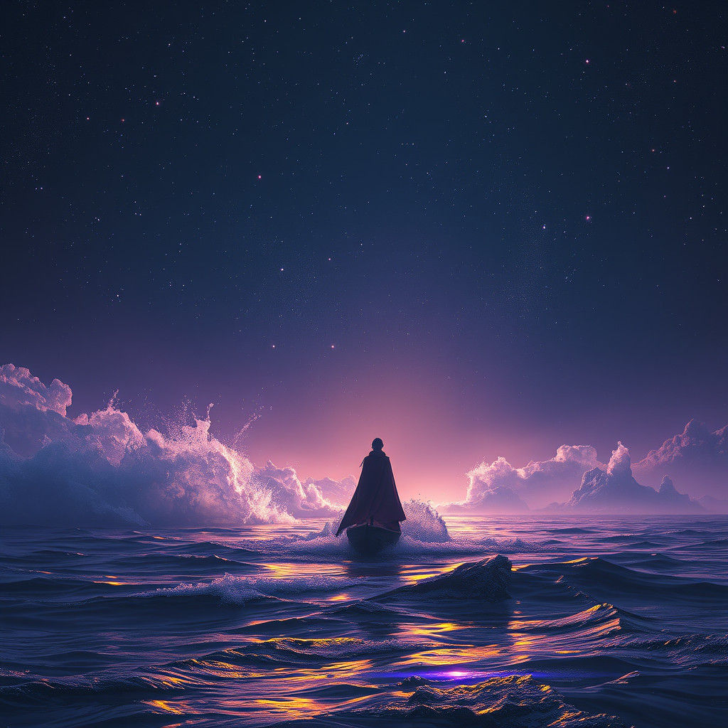 Surreal Sea Merge: Dark Fantasy Concept Art