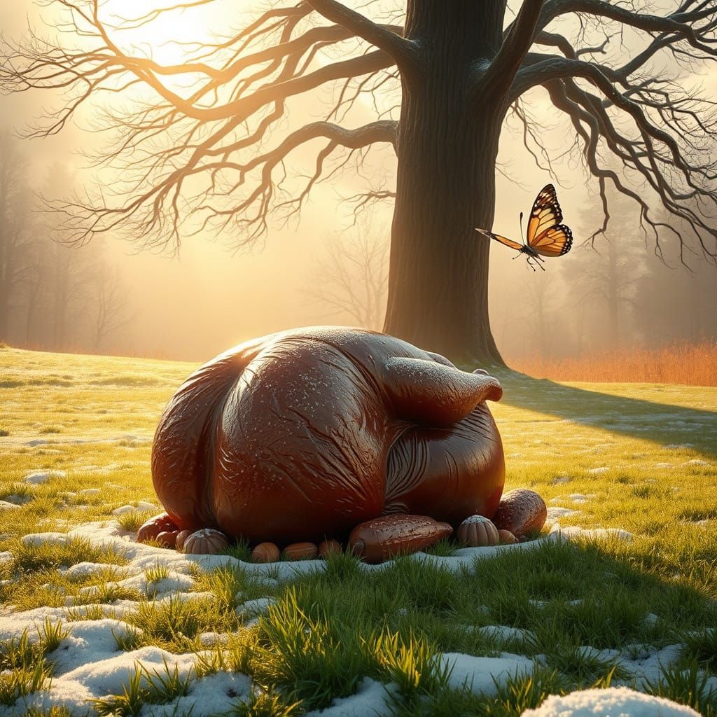 Whimsical Roast in Winter Wonderland Scene