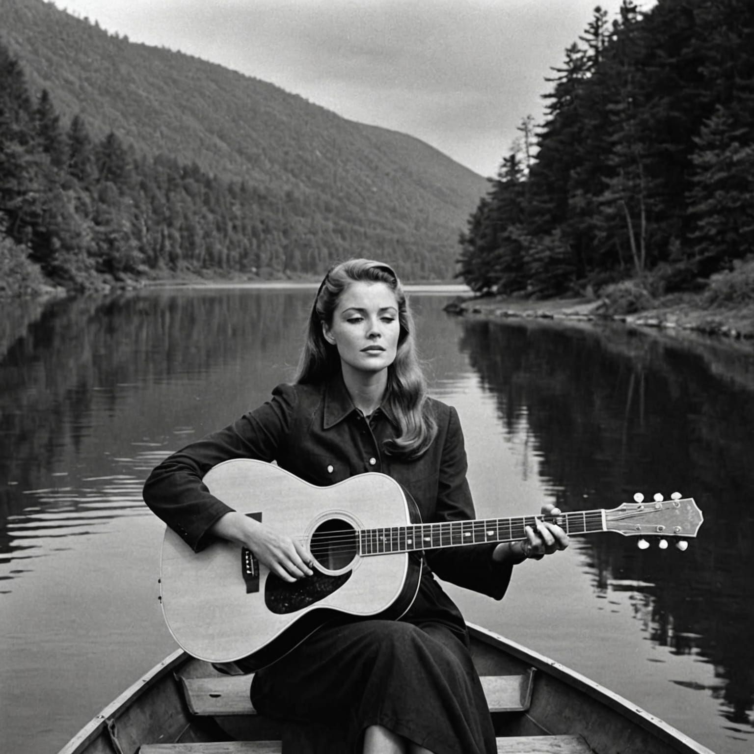 Moonlit River Journey of Two Drifters