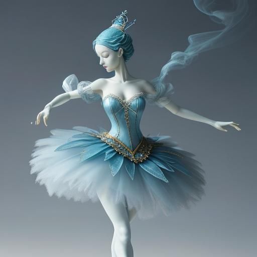 Ballerina Figurine Dances in Dreamlike Macro Photograph