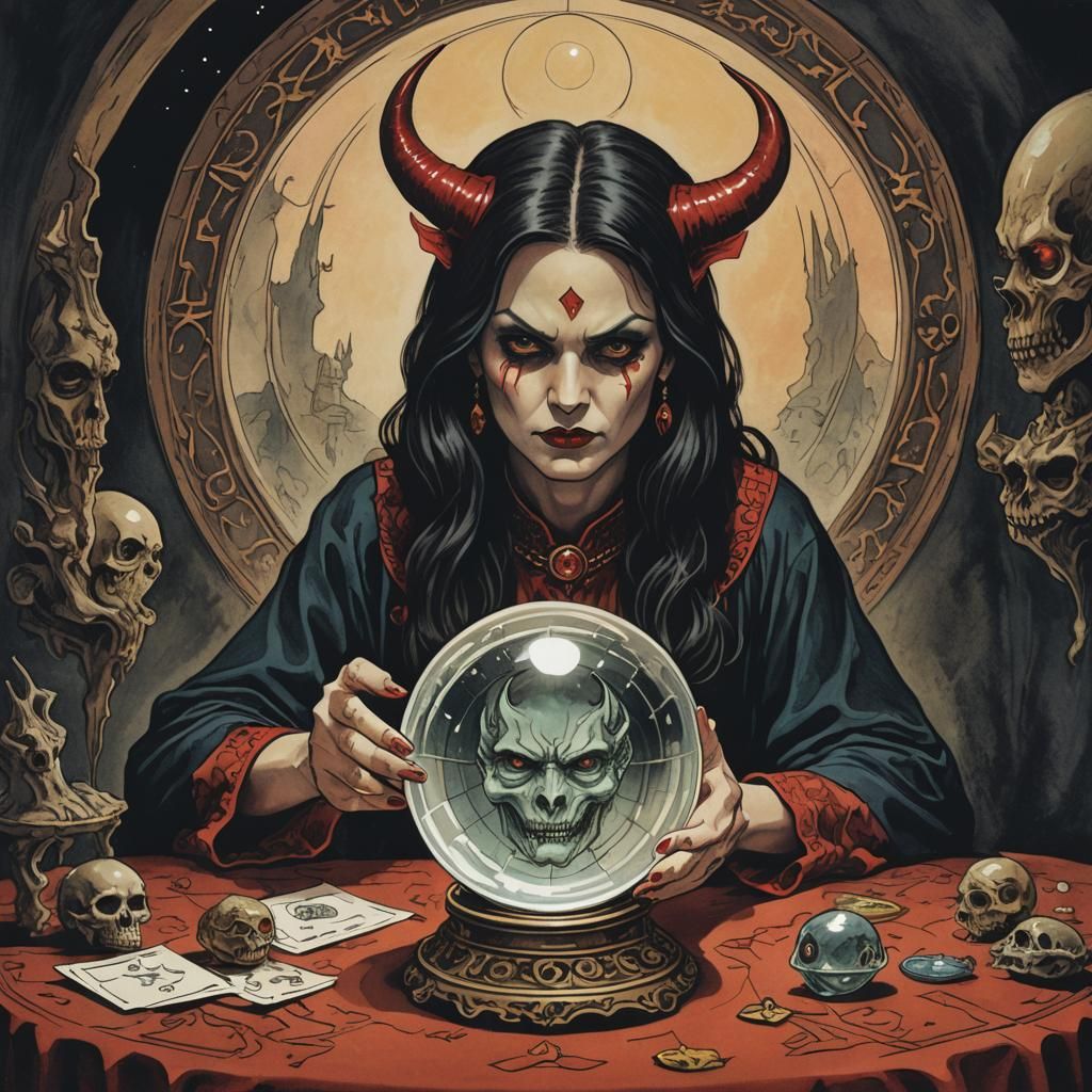 Tarot Reader Sees Devil in Crystal Ball