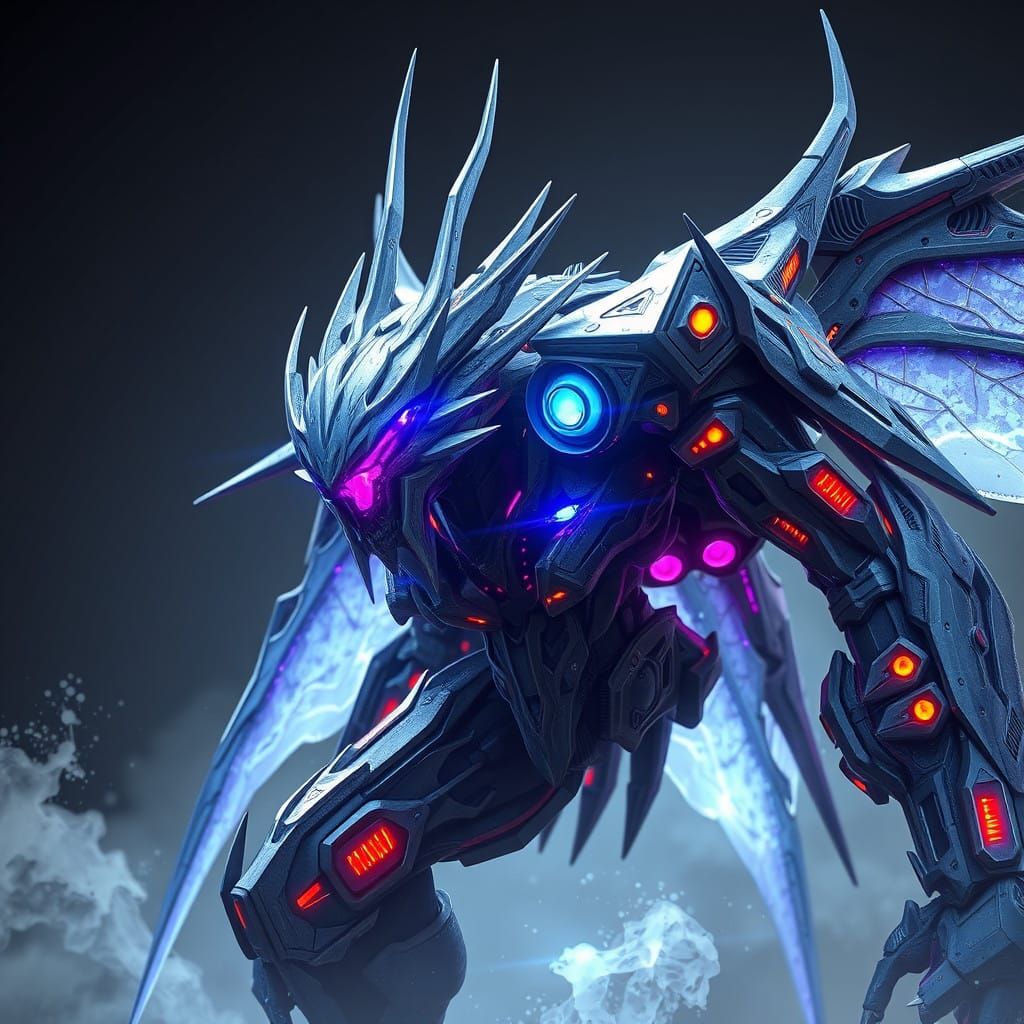 Surreal Mecha Silvally in Vivid Fantasy Landscapes