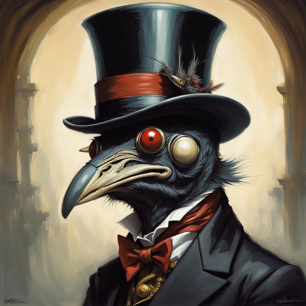 Sinister Fly in Top Hat, Digital Art