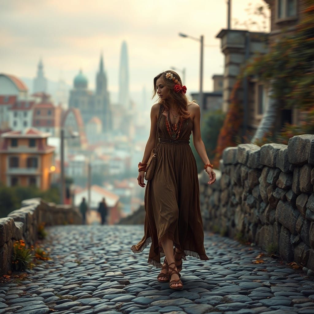 Ethereal Boho Dreamer Embarks on Whimsical Journey