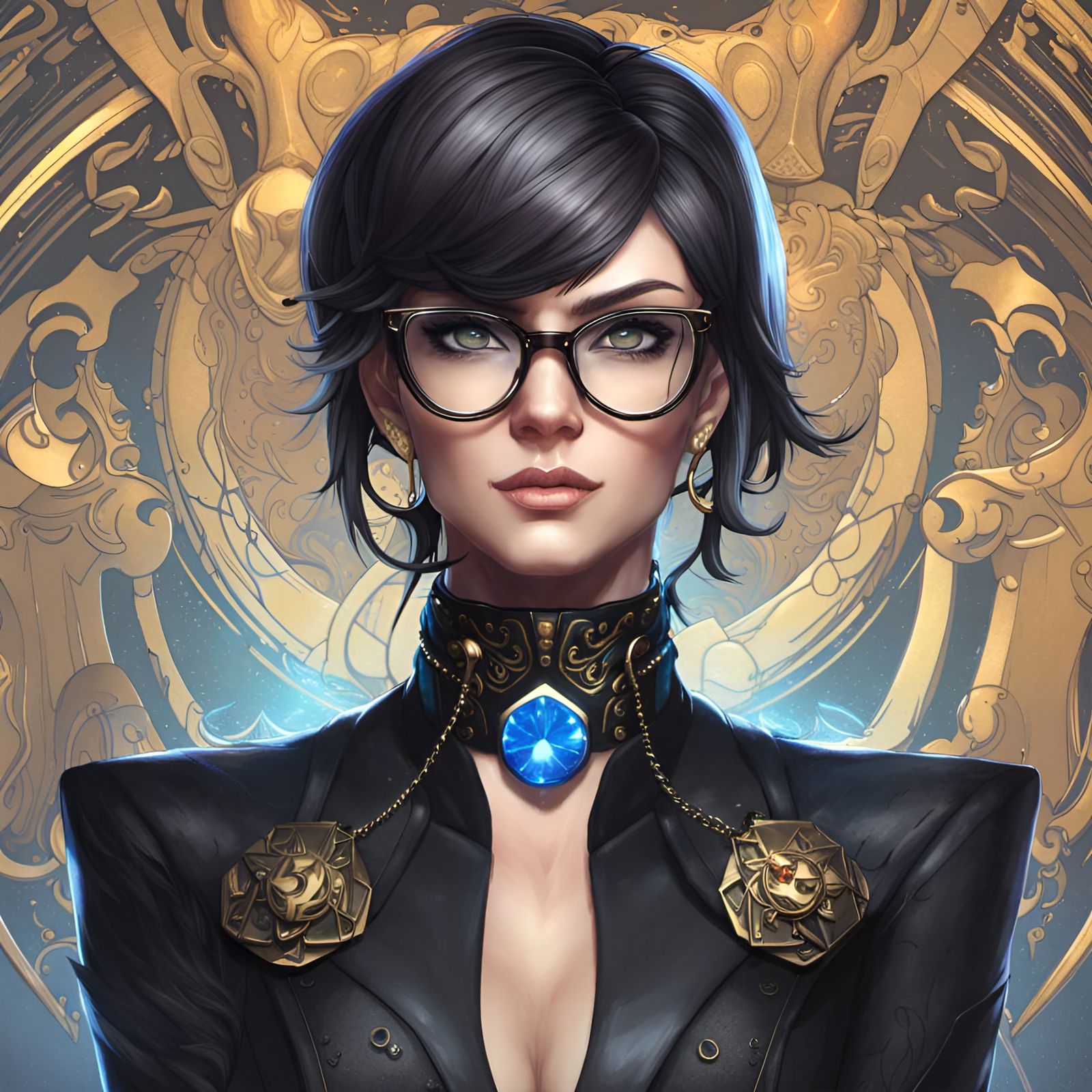 Bayonetta Portrait in Hyperdetailed Digital Art
