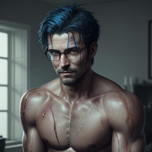 Wounded Android Butler's Heroic Rescue: Hyperrealistic Portr...