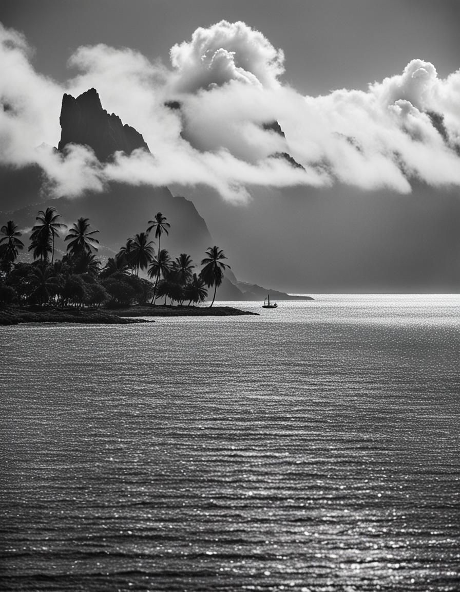 Idyllic Tahiti Landscape in Vibrant Colors