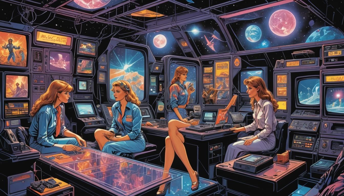 1980s Fashion Ad in Comic Book Style