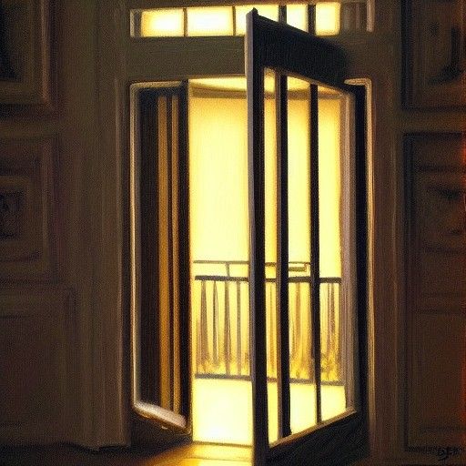 Haunted Hotel Doors as Oil Painting