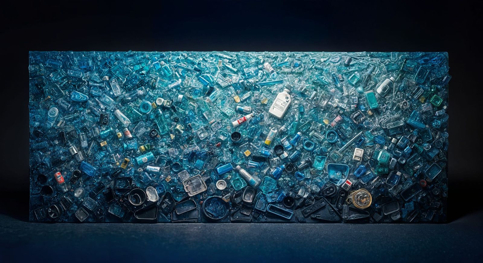 Abstract Swirl Mural Made of Plastic Waste
