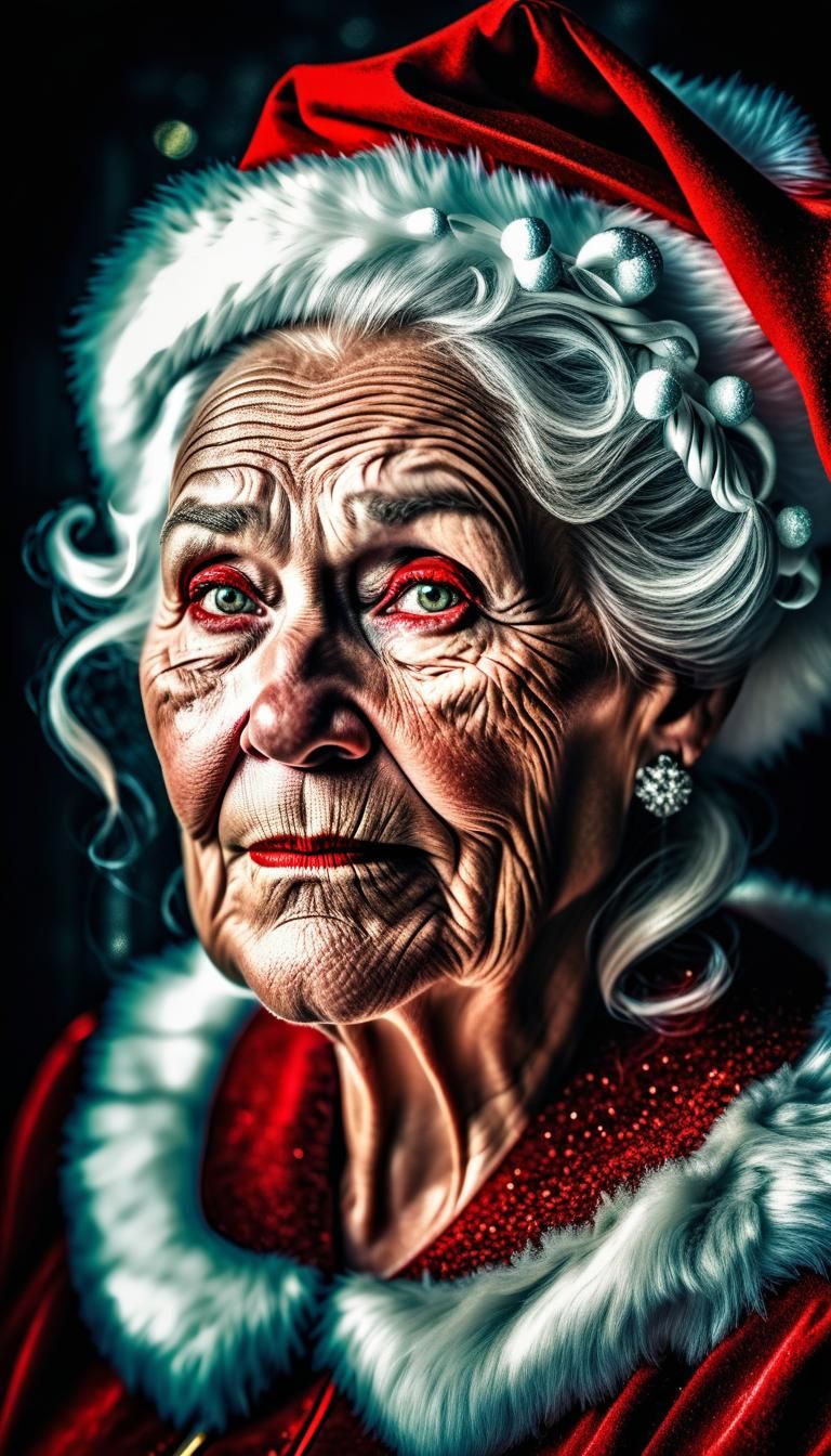 Hyperrealistic Portrait of Mrs. Claus in HDR
