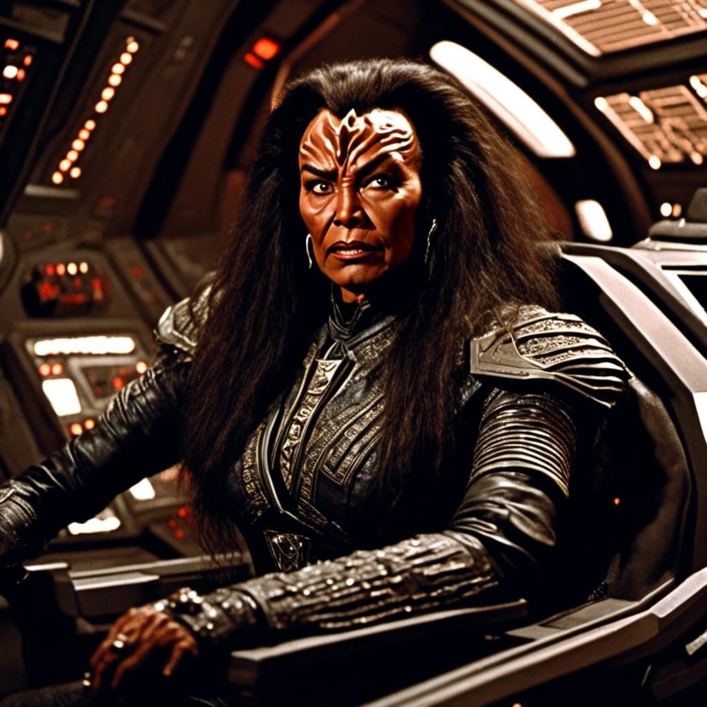 Klingon Woman Portrait Inside Spaceship