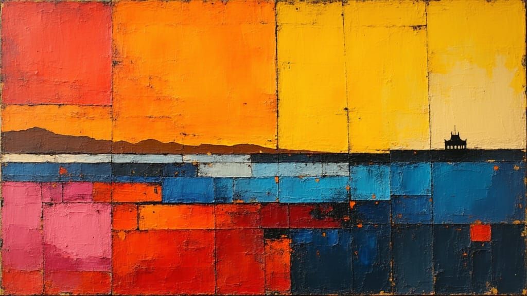 Surreal Mark Rothko-Inspired Abstraction in Vibrant Hues