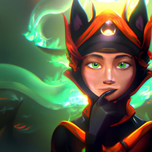 Kitsune Ninja Girl with Sarcastic Expression